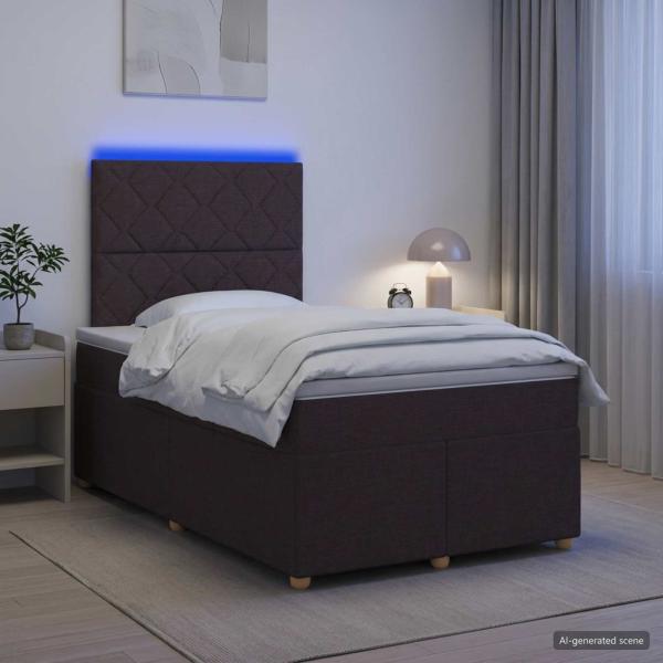 ARDEBO.de - Boxspringbett mit Matratze Dunkelbraun 120 x 190 cm Stoff