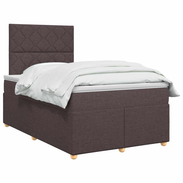 Boxspringbett mit Matratze Dunkelbraun 120 x 190 cm Stoff