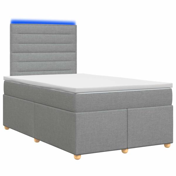 Boxspringbett mit Matratze Hellgrau 120 x 200 cm Stoff