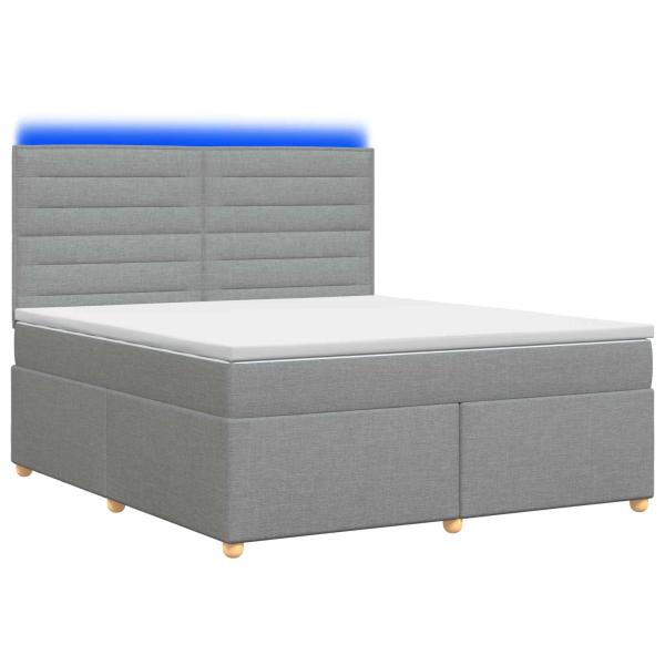 Boxspringbett mit Matratze Hellgrau 140 x 200 cm Stoff