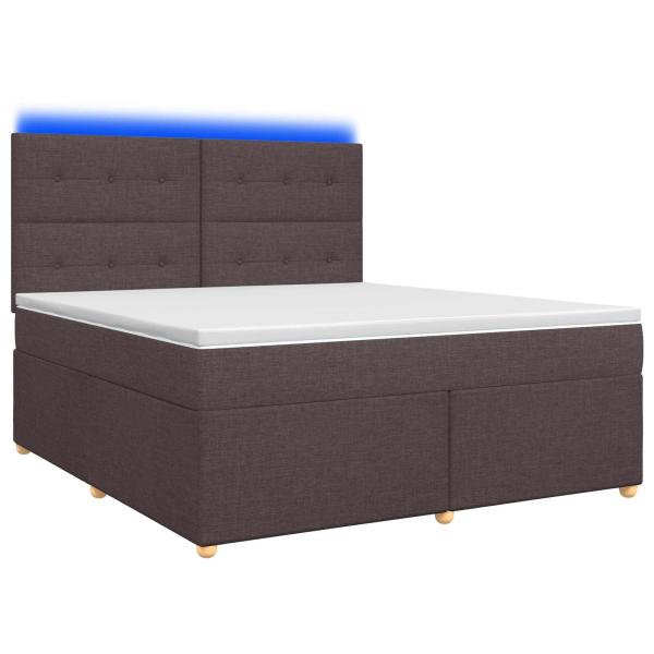 Boxspringbett mit Matratze Dunkelbraun 140 x 200 cm Stoff