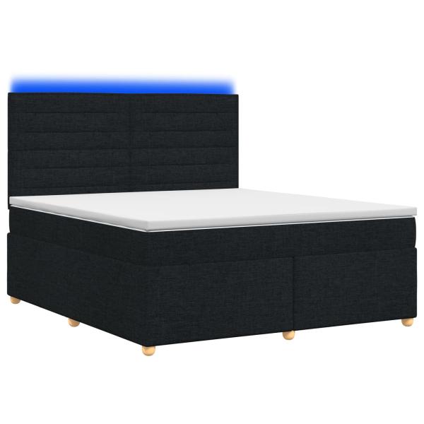 Boxspringbett mit Matratze Schwarz 160 x 200 cm Stoff