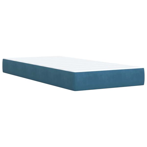 Ottoman Bett mit Matratze Dunkelblau 80 x 200 cm Samt