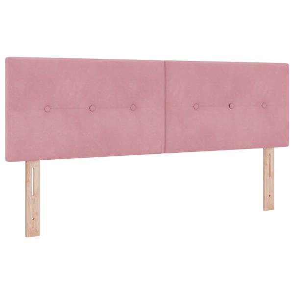 Ottoman Bett mit Matratze mit Kopfteil Rosa 140 x 200 cm Samt