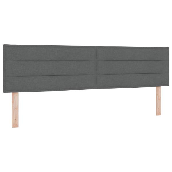 Ottoman Bett mit Matratze mit Kopfteil 2 stk. Dunkelgrau Stoff