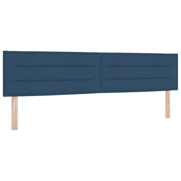 Ottoman Bett mit Matratze mit Kopfteil 2 stk. Blau Stoff