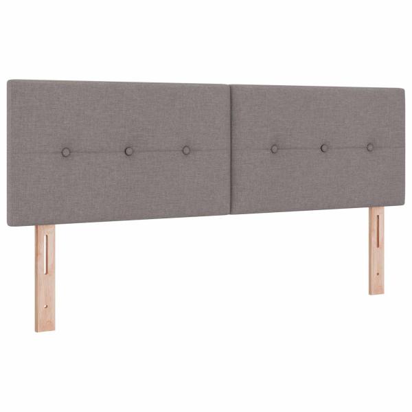 Ottoman Bett mit Matratze mit Kopfteil 2 Stk. Taupe Stoff