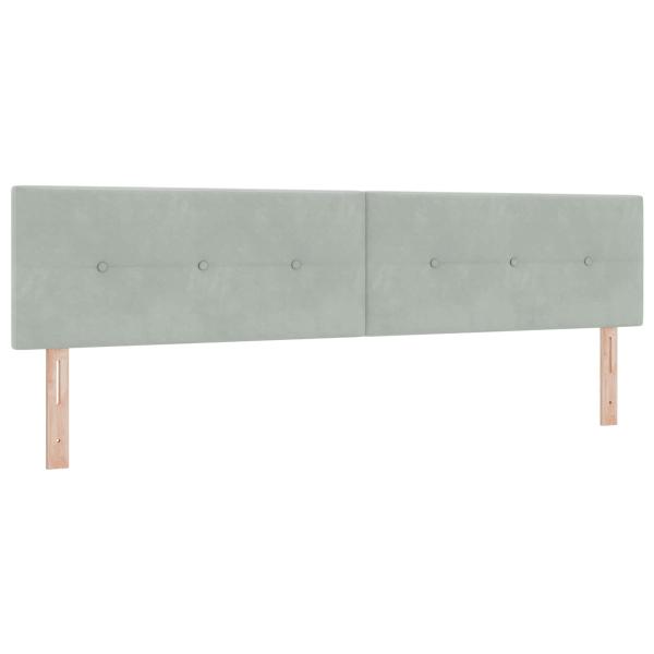 Ottoman Bett mit Matratze mit Kopfteil 2 Stk. Hellgrau Samt