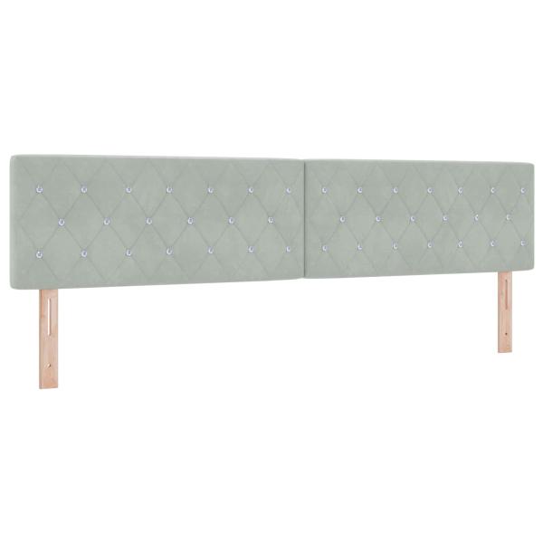 Ottoman-Bett mit Matratze und LED Hellgrau 200 x 200 cm Samt