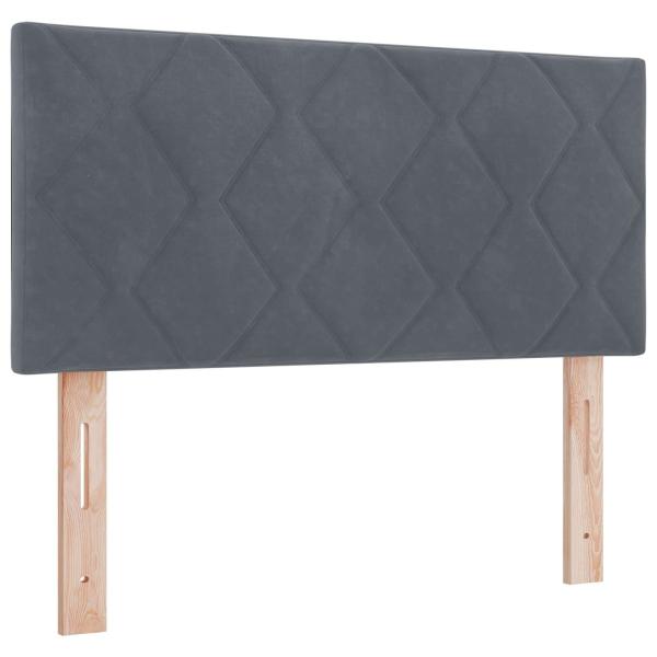 Ottoman-Bett mit Matratze und LED Dunkelgrau 90 x 190 cm Samt