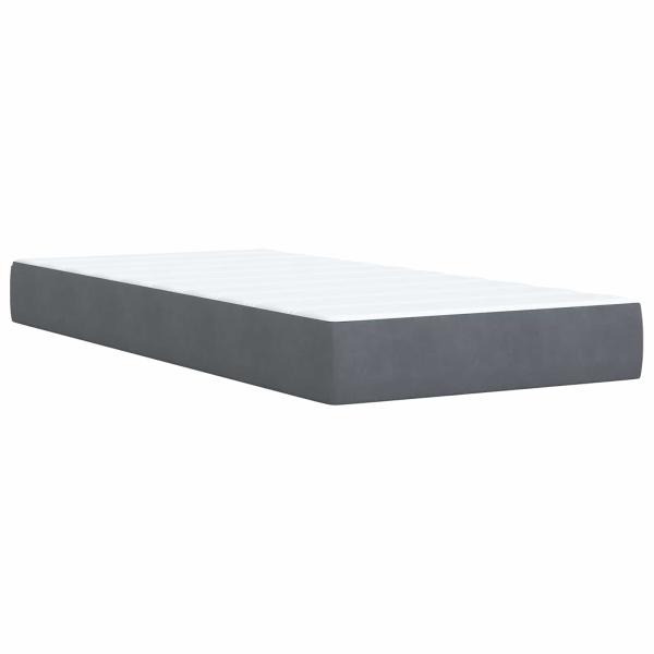 Ottoman-Bett mit Matratze und LED Dunkelgrau 90 x 190 cm Samt