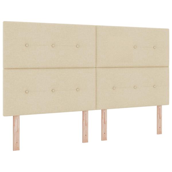 Ottoman Bett mit Matratze mit Kopfteil Creme 180 x 200 cm Stoff