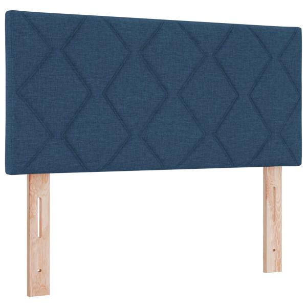 Ottoman-Bett mit Matratze und LED Blau 120 x 190 cm Stoff