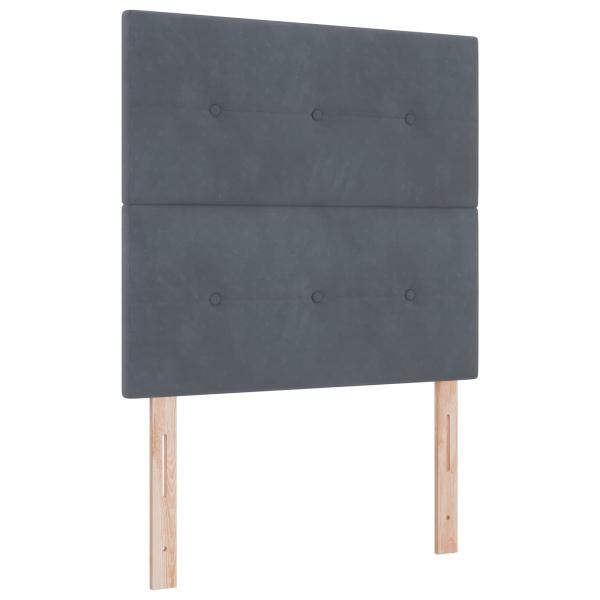 Ottoman-Bett mit Matratze und LED Dunkelgrau 90 x 200 cm Samt