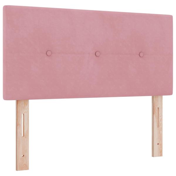 Ottoman-Bett mit Matratze und LED Rosa 120 x 190 cm Samt