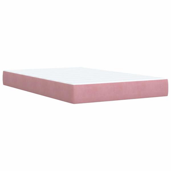 Ottoman-Bett mit Matratze und LED Rosa 120 x 190 cm Samt