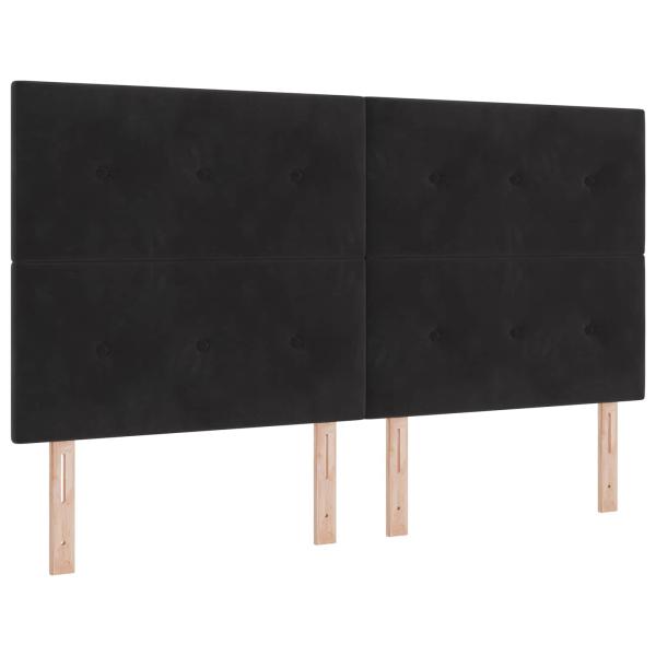 Ottoman-Bett mit Matratze und LED Schwarz 180 x 200 cm Samt