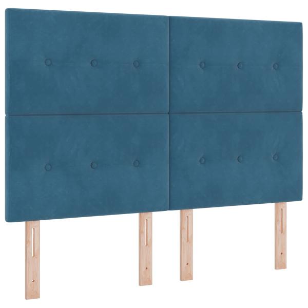 Ottoman-Bett mit Matratze und LED Dunkelblau 160 x 200 cm Samt