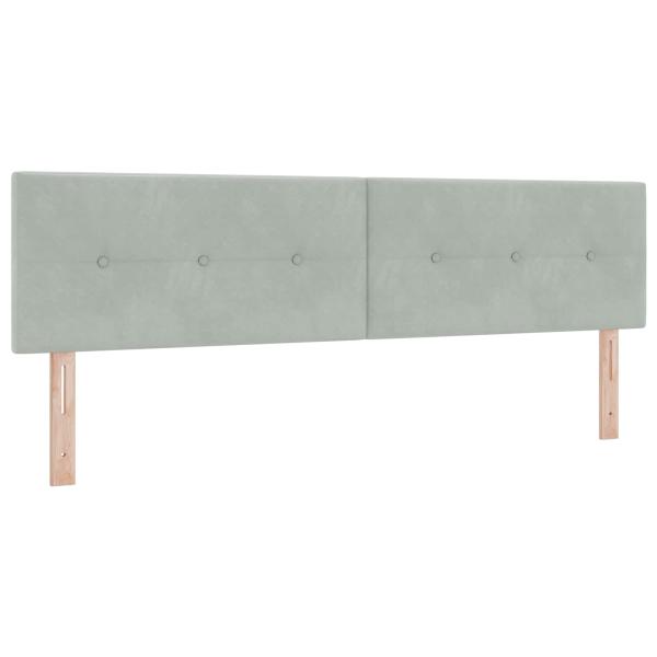 LED-Speicherbett mit Matratze Hellgrau 180 x 200 cm Samt