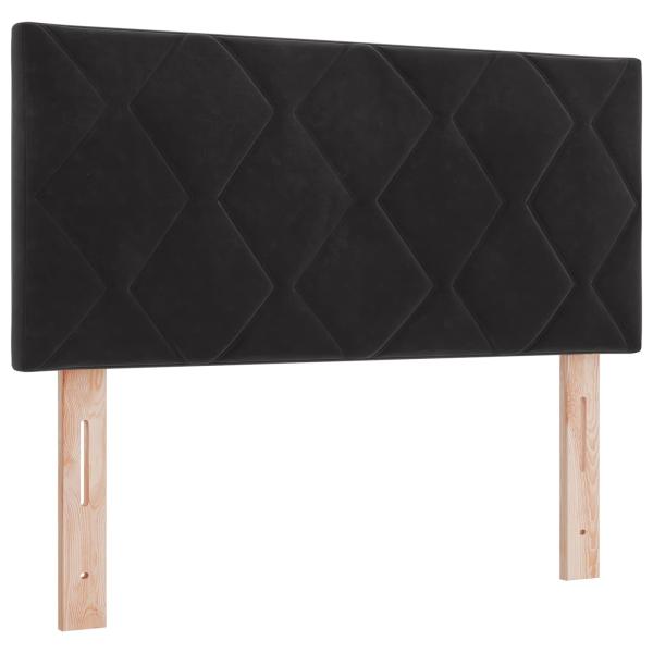 LED-Speicherbett mit Matratze Schwarz 90 x 190 cm Samt
