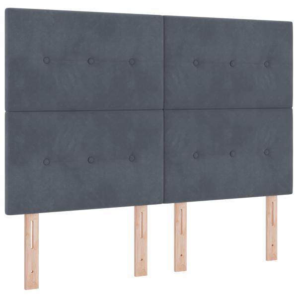 Aufbewahrungsbett mit Matratze Dunkelgrau 160 x 200 cm Samt