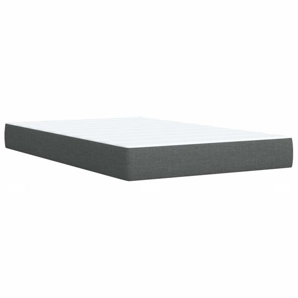 LED-Speicherbett mit Matratze Dunkelgrau 120 x 200 cm Stoff