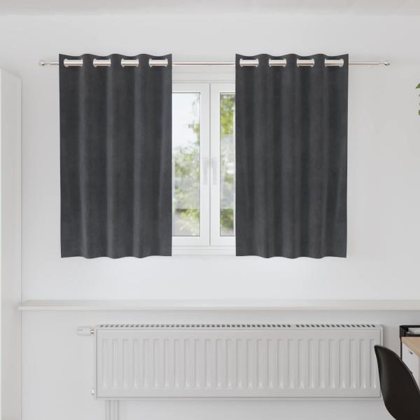 ARDEBO.de - Verdunkelungsvorhänge 2 stk. Hellgrau 140 x 140 cm Samt