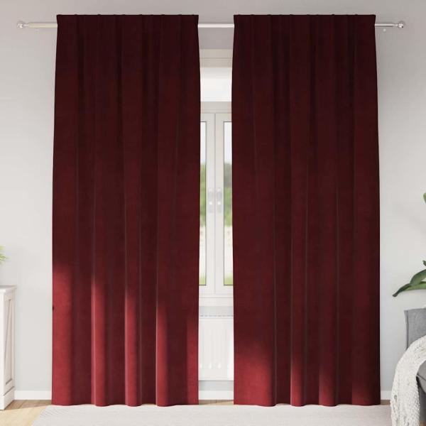 ARDEBO.de - Verdunkelungsvorhänge 2 stk. Weinrot 140 x 245 cm Samt