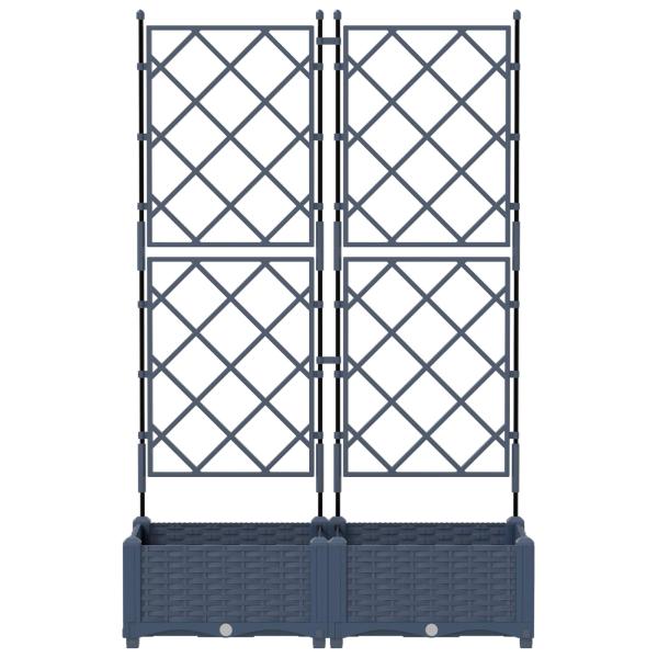 Garten-Pflanzgefäß 2 stk. Grau 80 x 40 x 125,5 cm PP