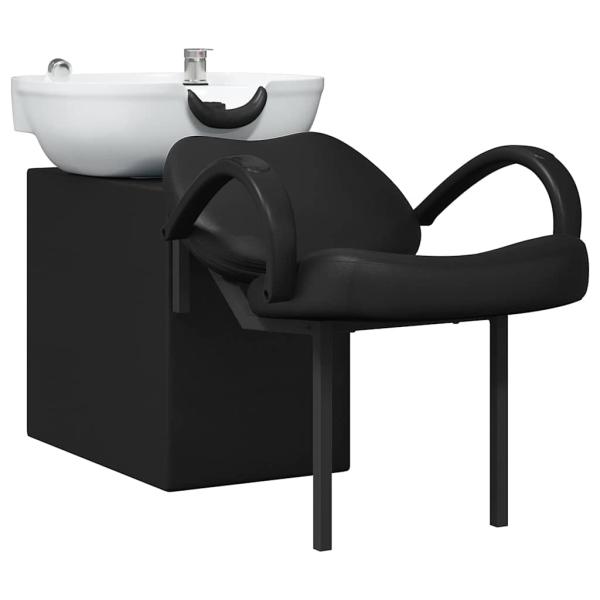 Shampoo Stuhl Schwarz und Weiß 136 x 60 x 92 cm PVC