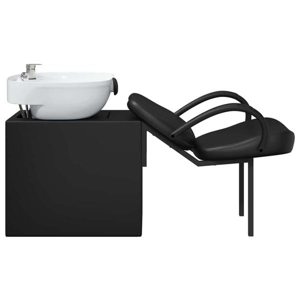Shampoo Stuhl Schwarz und Weiß 136 x 60 x 92 cm PVC