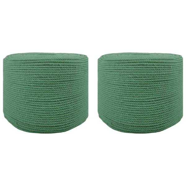 ARDEBO.de - Baumwollzwirn 2 stk. 2 mm 100 m Grün 100% Baumwolle