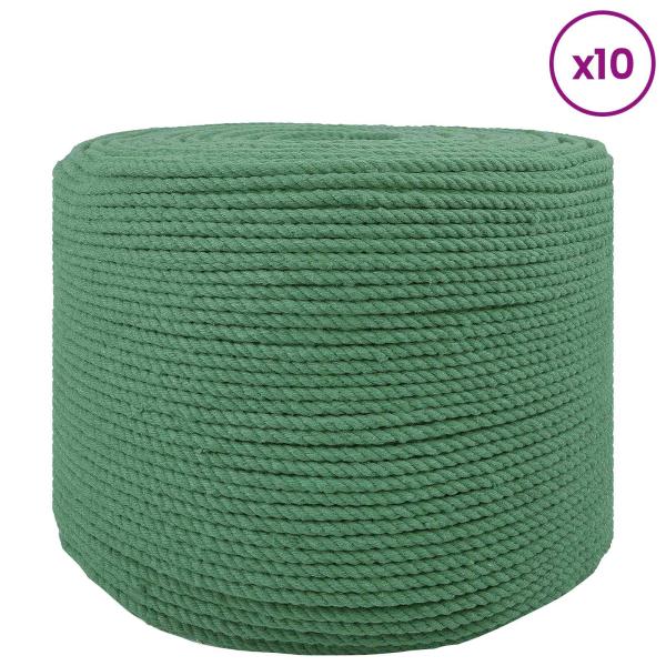 Baumwollzwirn 10 stk. 2 mm 100 m Grün 100% Baumwolle