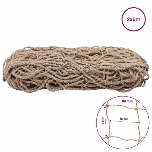 Jute Pflanzenstütznetz Natur 2 x 5 m 100% Tossa Jute
