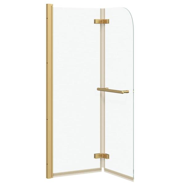 Duschabtrennung Transparent und Gold 95 x 140 cm