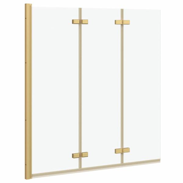 Faltbare Duschkabine Gold 130 x 138 cm ESG-Glas und Aluminium