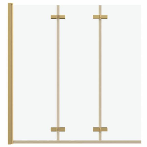 Faltbare Duschkabine Gold 130 x 138 cm ESG-Glas und Aluminium