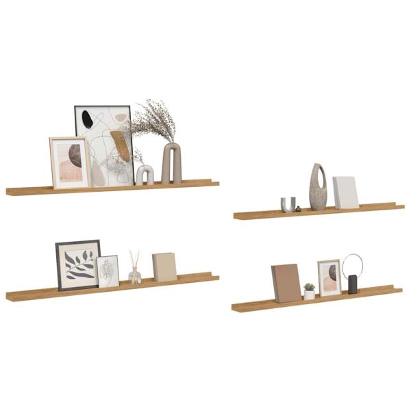 Wandregal 4 stk. Braun 115 x 9 x 3 cm Holzwerkstoff