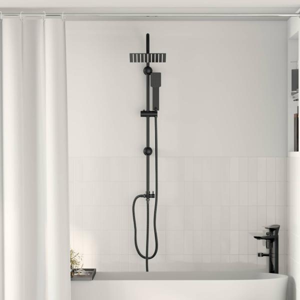 ARDEBO.de - Duschsystem Schwarz 47 x 20 x 95 cm Edelstahl