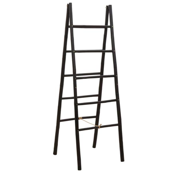 Doppel-Handtuchleiter Schwarz 50 x 50 x 159 cm Bambus