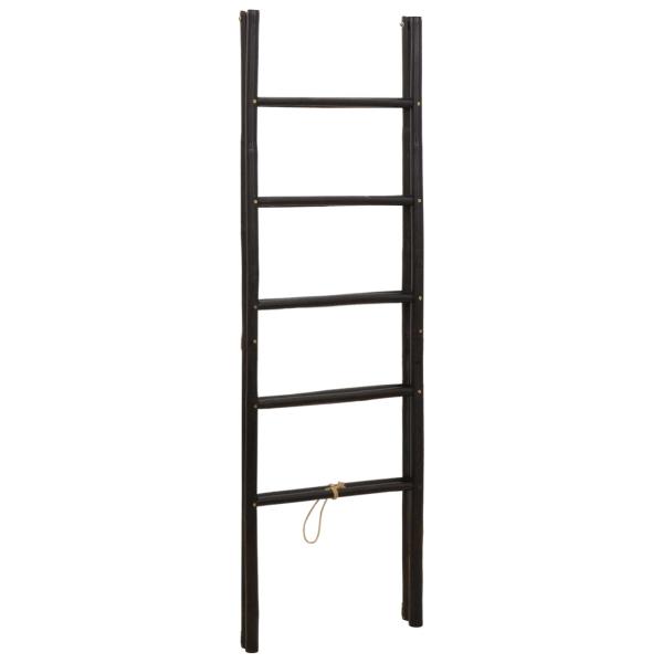 Doppel-Handtuchleiter Schwarz 50 x 50 x 159 cm Bambus