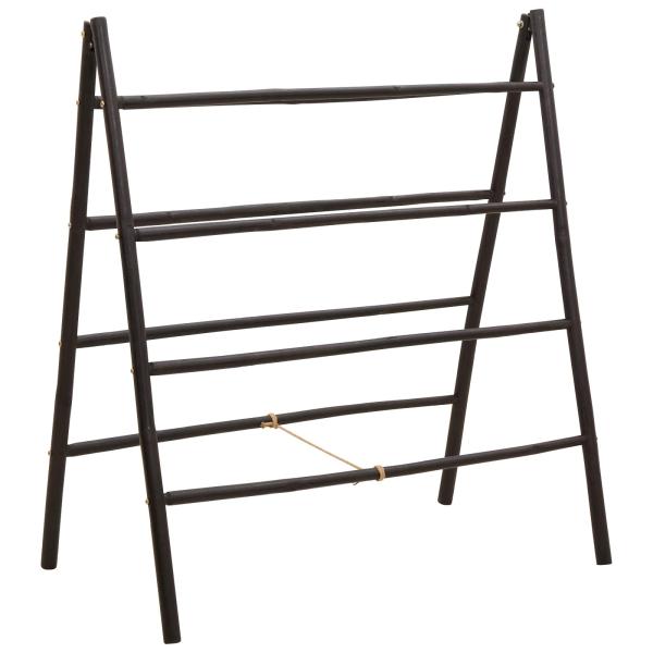 Doppelseitige Deckenleiter Schwarz 90 x 50 x 100 cm Bambus