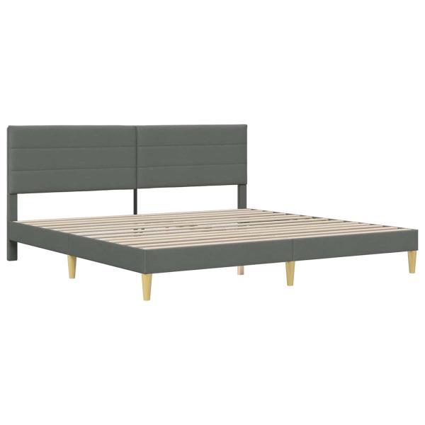 Bettrahmen mit Kopfteil Dunkelgrau 183 x 213 cm Stoff