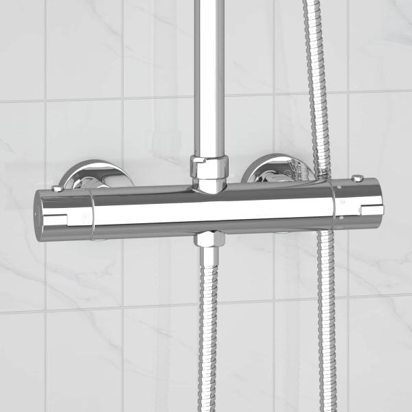 ARDEBO.de - Thermostatischer Duschmischer Edelstahl 201 27 x 8 x 6 cm