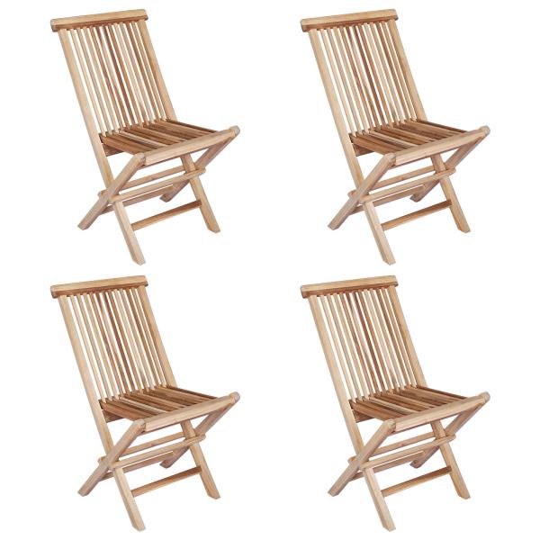 Klappbarer Gartenstuhl 4 stk. Natur Massivholz Teak