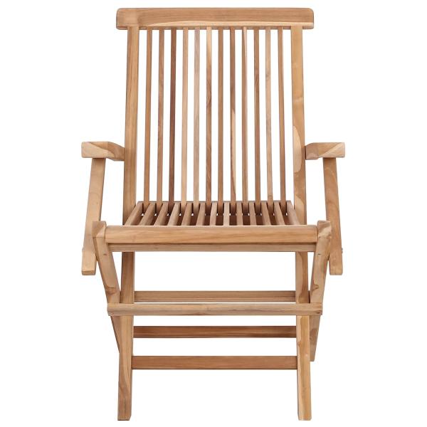 Klappbarer Gartenstuhl 3 stk. Natur Massivholz Teak