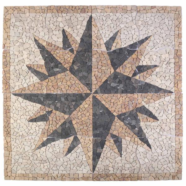 Mosaikfliesen Windmuster Mehrfarbig 120 x 120 cm Marmor