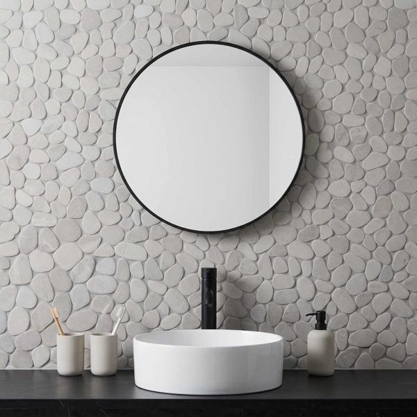 ARDEBO.de - Kieselplatten Taupe 30 x 30 cm Flusskiesel