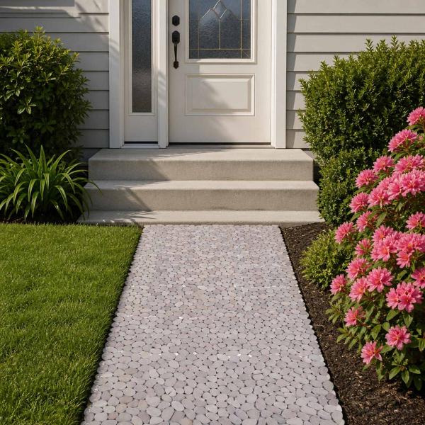 Kieselplatten Taupe 30 x 30 cm Flusskiesel