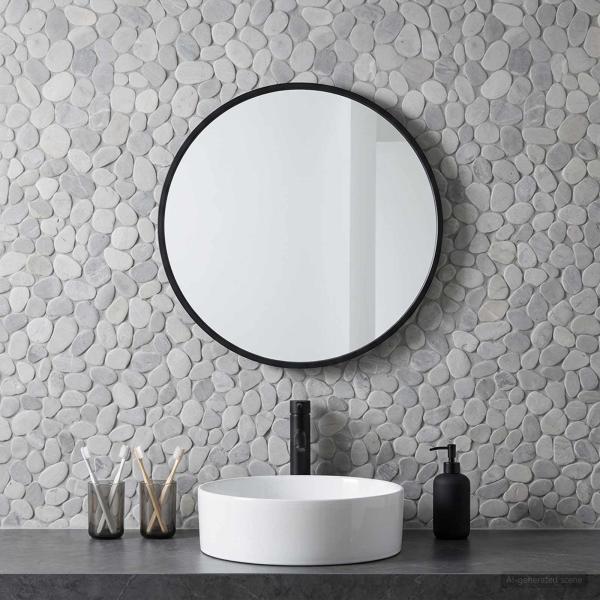Kieselplatten Grau 30 x 30 cm Flusskiesel